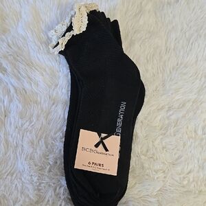 BCBGeneration Black Socks with Lace Trim